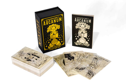 Illustrated tarot card deck with guide book and box both with 
